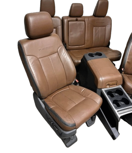 Platinum Pecan Leather Front and Rear Seats with Console for 2016 Ford F250 F350 F450