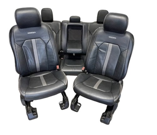 Black Leather Lariat Front and Rear Seats for 2017-2023 Ford F250 F350